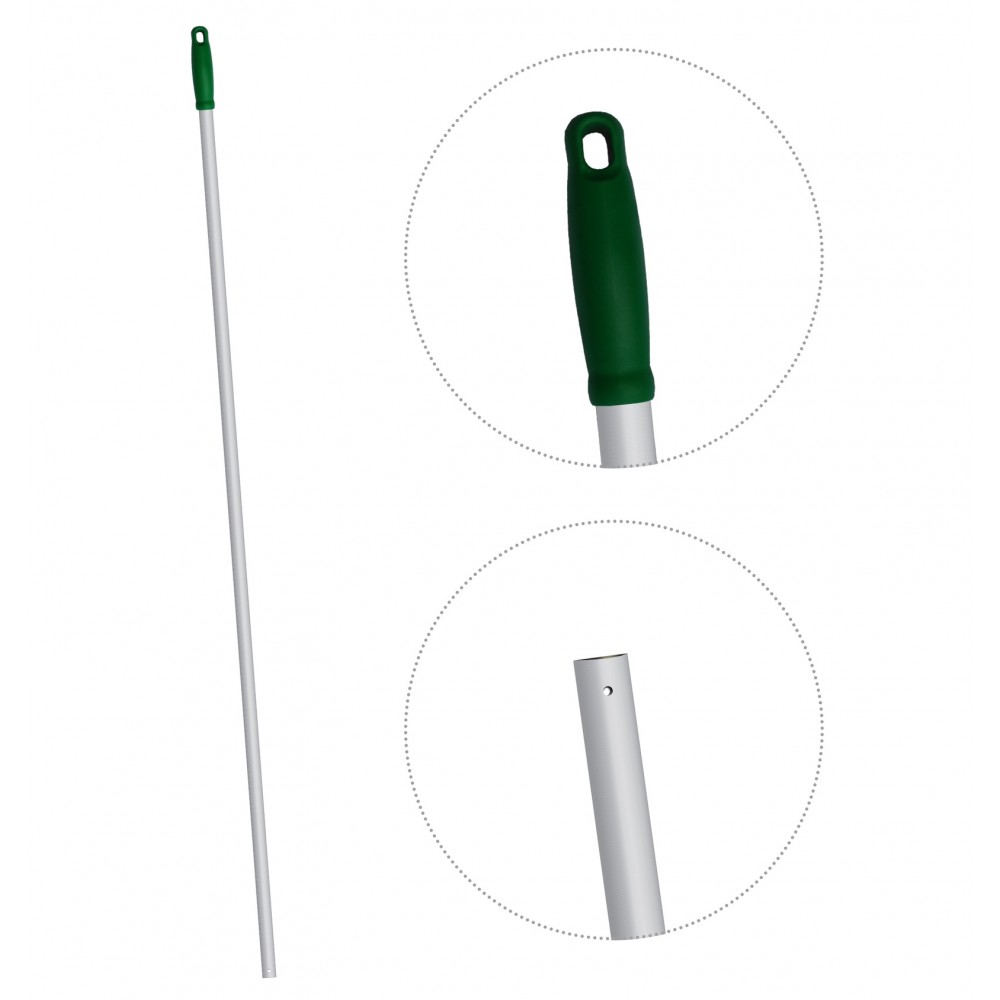 Ручка для держателя мопов (130 см, d=22 мм, алюминий, зеленый)