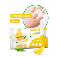 Влажные антибактериальные салфетки "Milana" лимонный десерт (72 шт.)