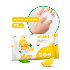 Влажные антибактериальные салфетки "Milana" лимонный десерт (72 шт.)