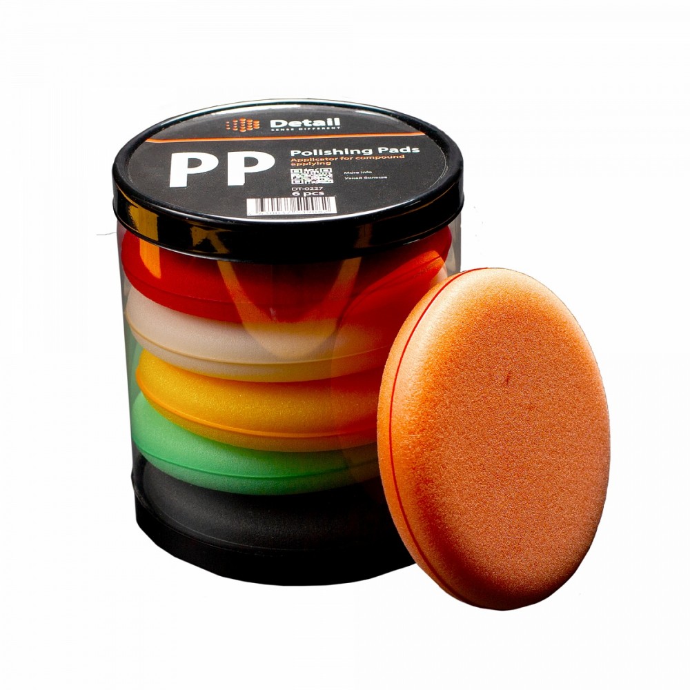 Комплект аппликаторов поролоновых круглых PP "Polishing Pads" (10,5 х 2 см, 6 штук)