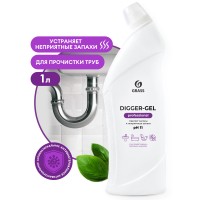 Средство щелочное для прочистки канализационных труб "Digger-gel" Professional (1000 мл)
